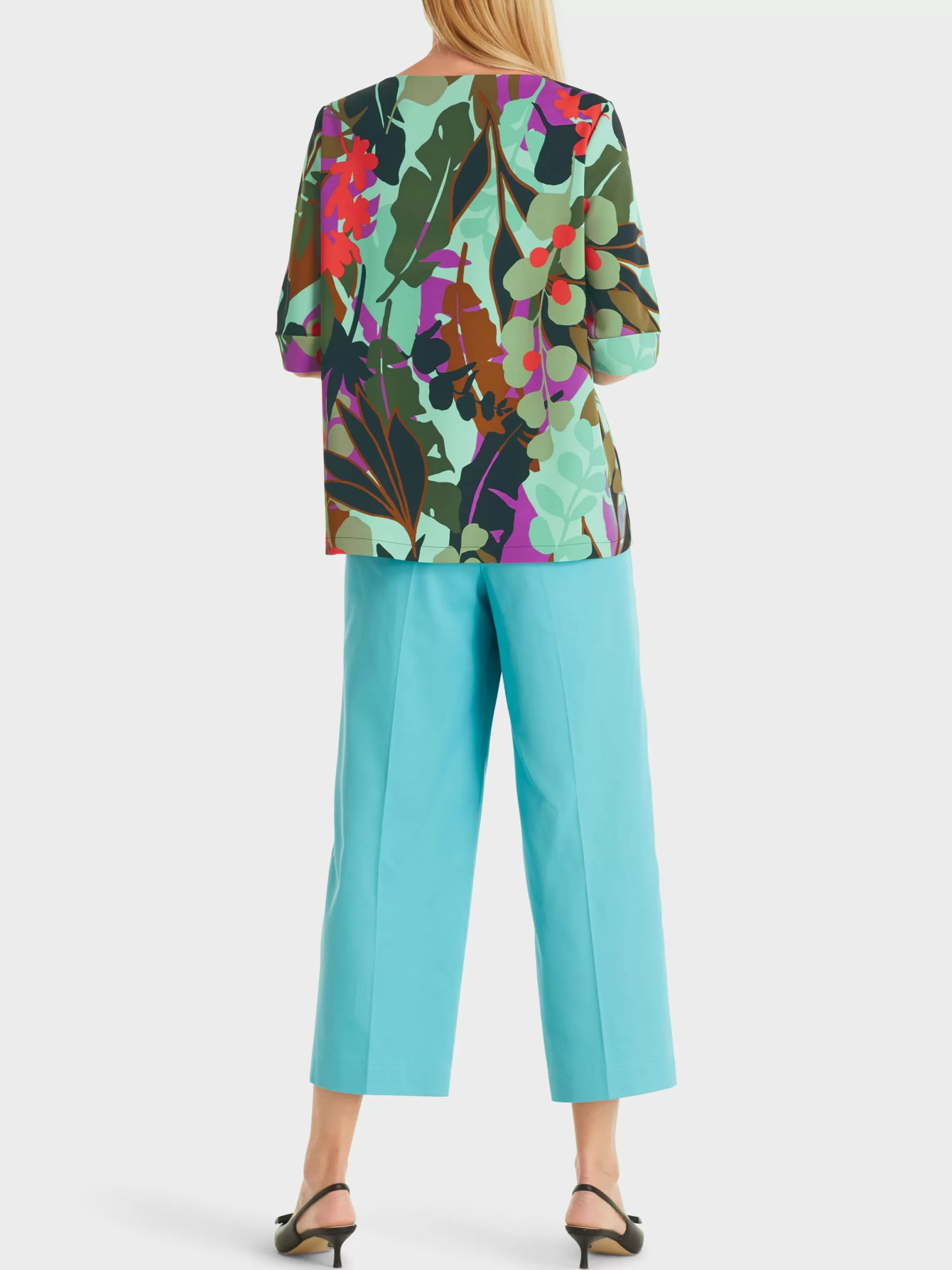 Outlet BLOUSE WITH A COLOURFUL LEAF PATTERN Blouses & Tunics