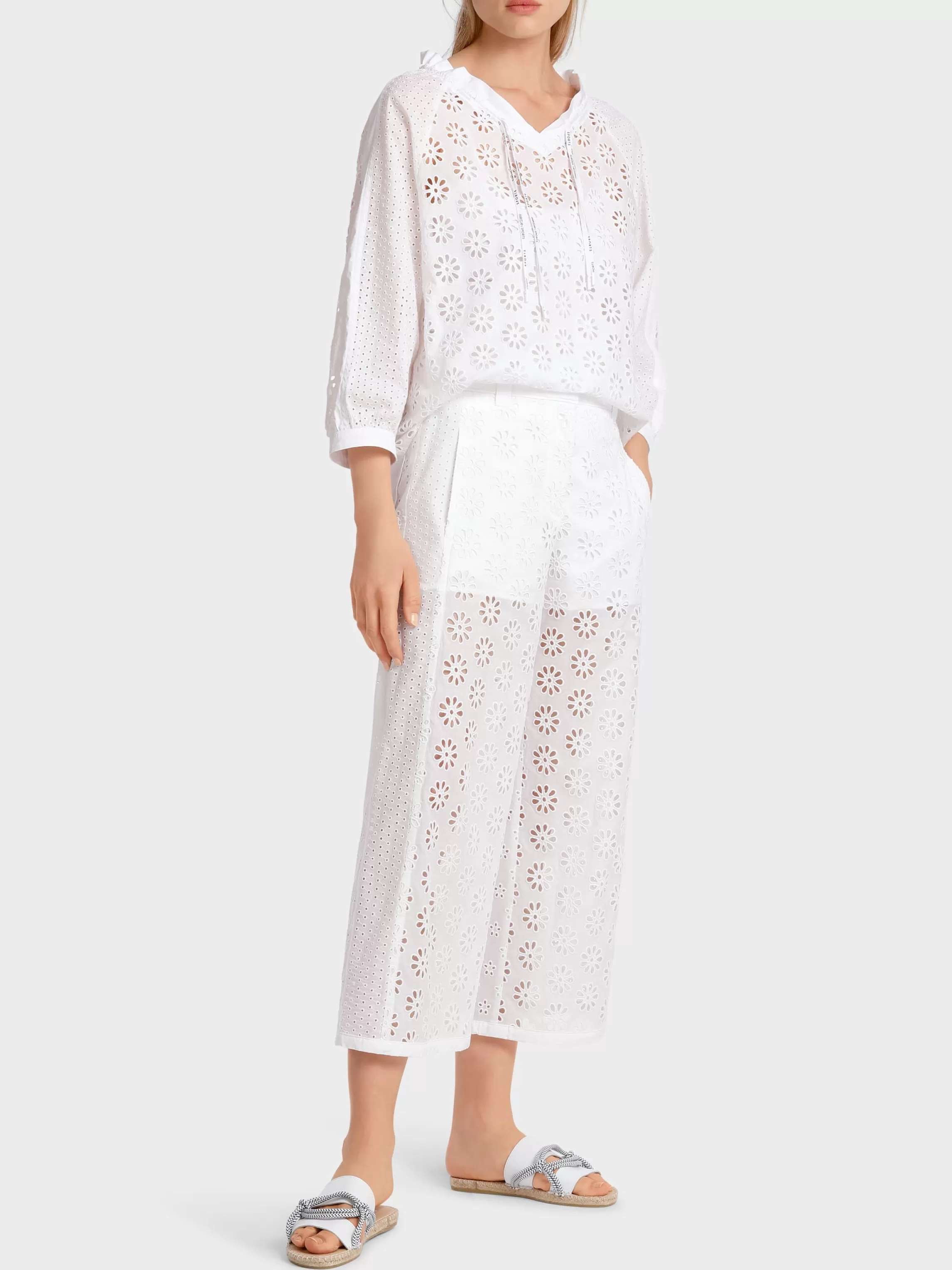 Cheap BLOUSE WITH EYELET EMBROIDERY Blouses & Tunics