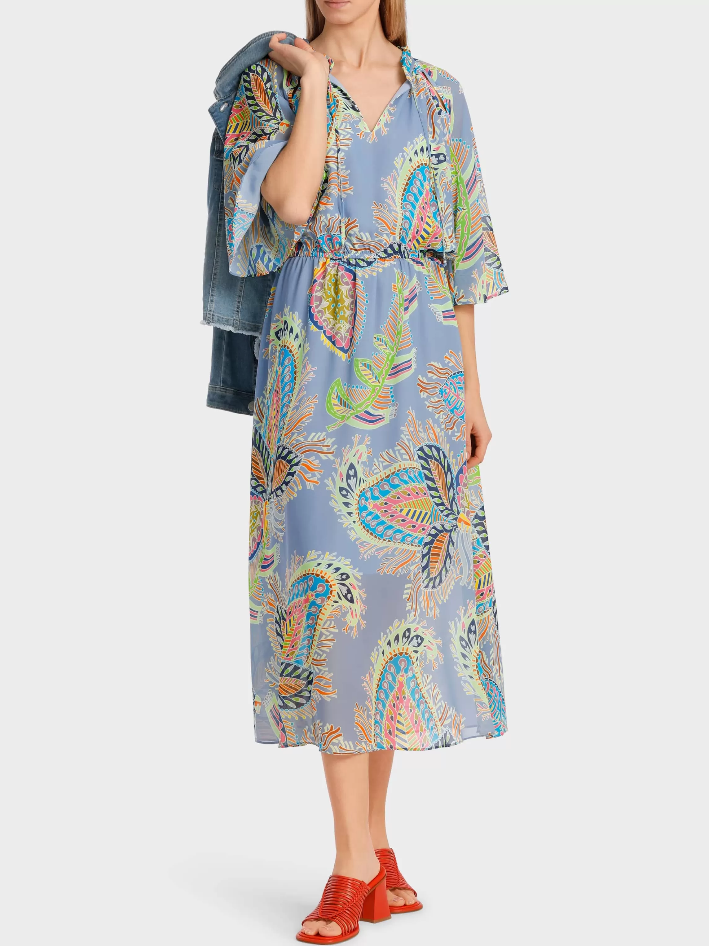 Cheap DRESS WITH STYLIZED PAISLEY PRINT Dresses