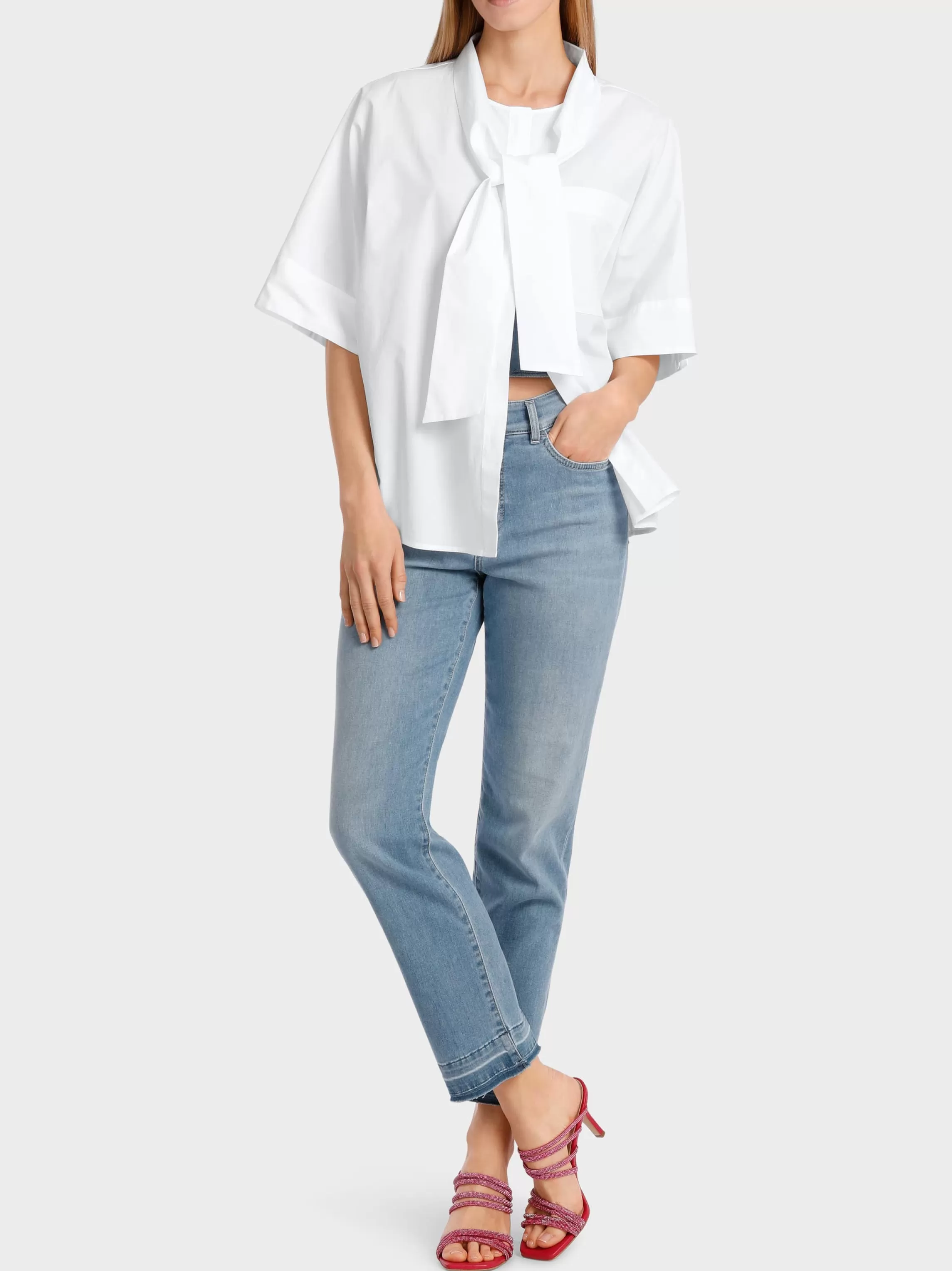 Shop FLARED BLOUSE WITH KIMONO SLEEVES Blouses & Tunics