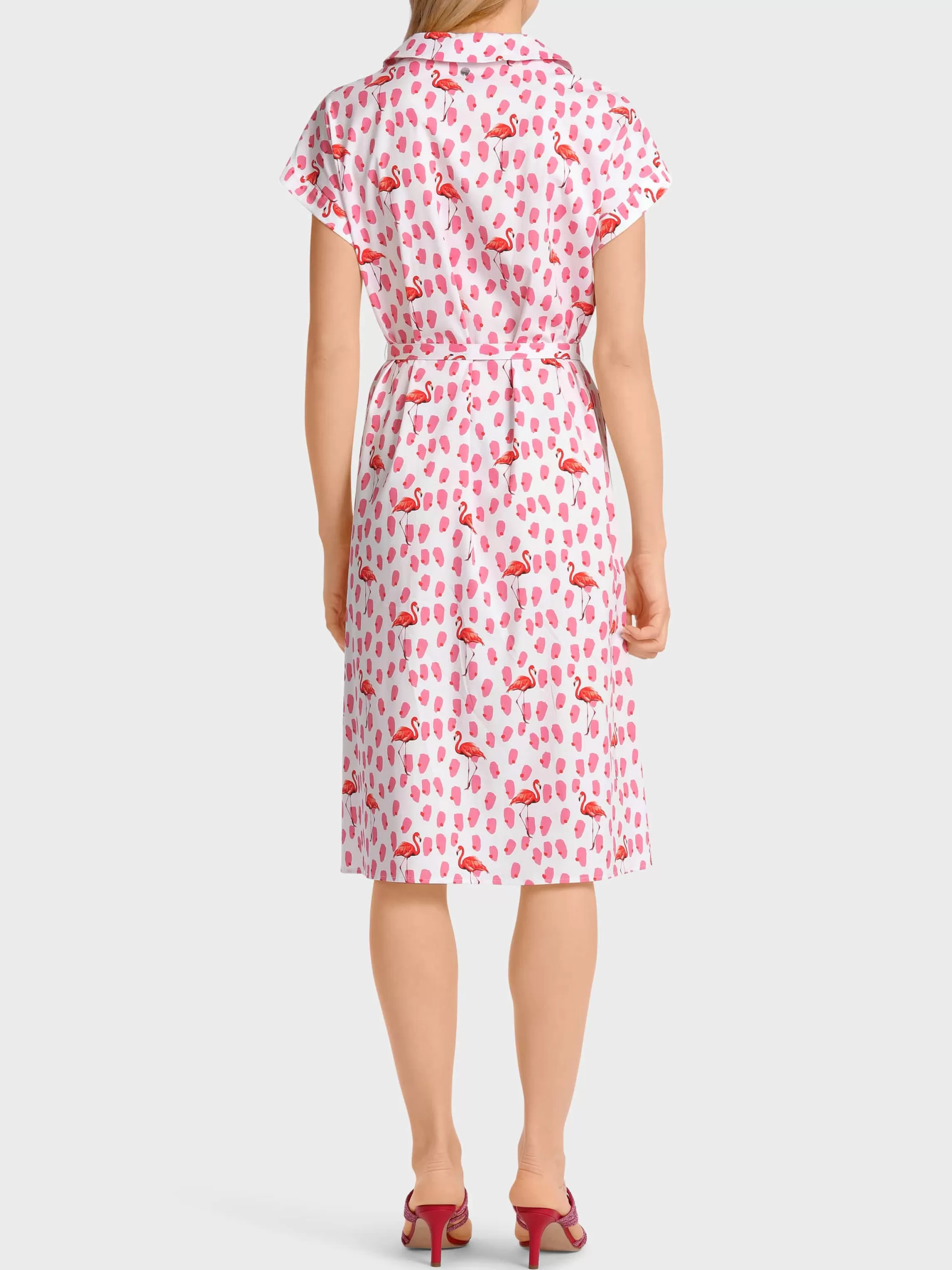 Fashion POLO DRESS WITH FLAMINGO PRINT Dresses