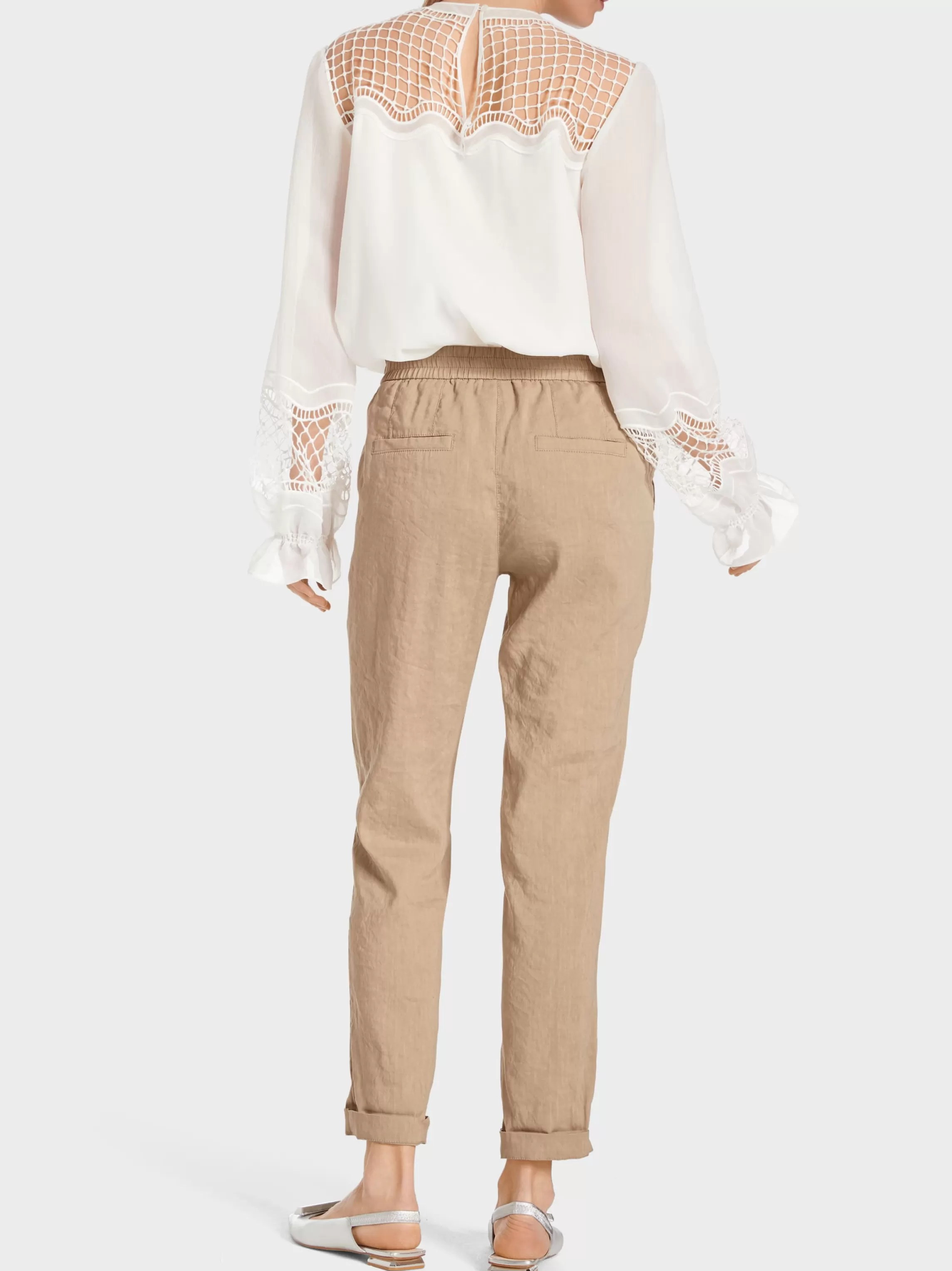 Shop ROANNE MODEL IN A LINEN-VISCOSE MIX Pants