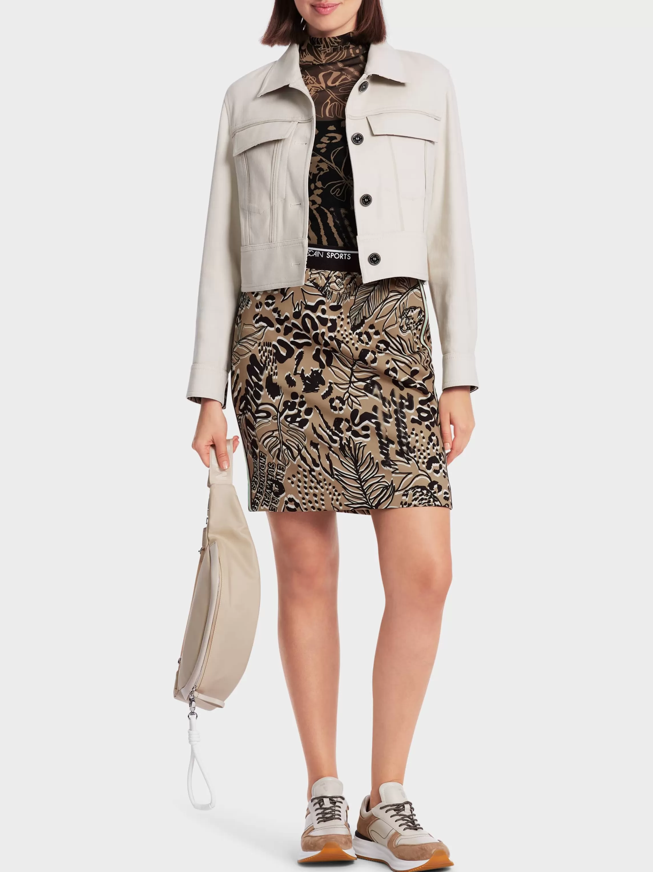 Shop SLIM SKIRT WITH ALL-OVER PRINT Skirts