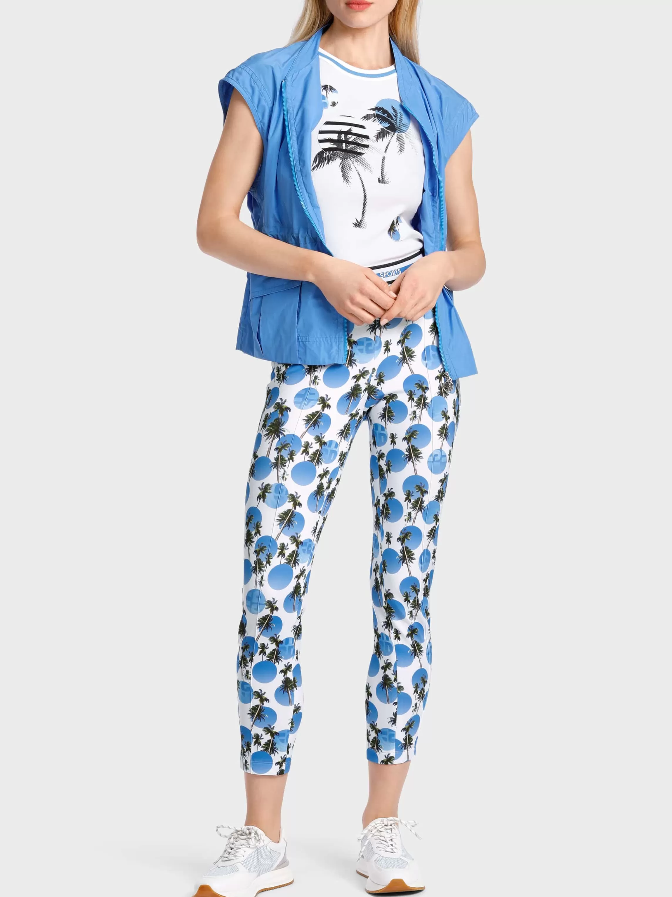 Online SOFIA - PALM PRINT ON SCUBA Pants | Pantsuits